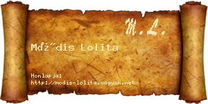 Módis Lolita névjegykártya